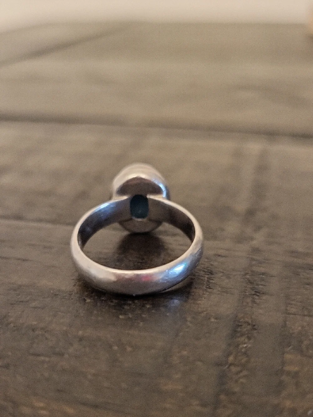 Sterling Silver Larimar Cabochon Blue Stone Ring
